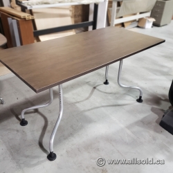 60 x 30 Walnut Height Adjustable Training Table